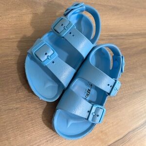Birkenstock Kids Light Blue Double-Buckle Sandals with Back Strap
